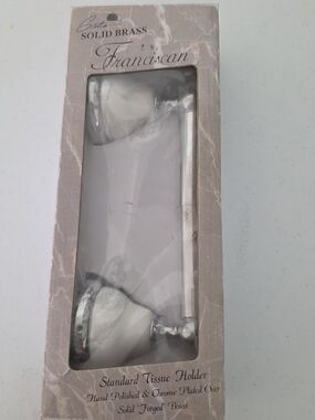 Franciscan Solid Brass Standard Tissue Holder - Chrome & White